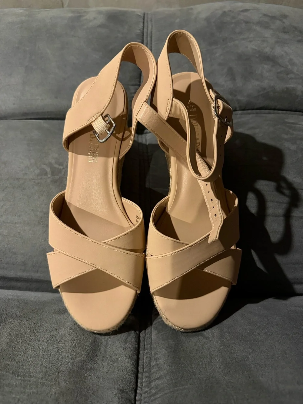 Tan wedge sandals size 7